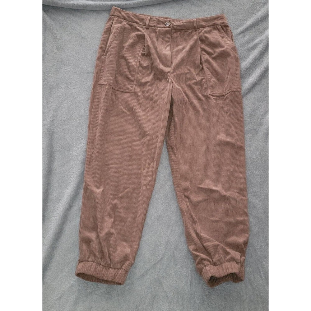 NWT HALARA Women X-Large Casual Cocoa Brown Corduroy Joggers